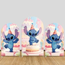 JY668  Stitch Sweet Dessert Party Arch Backdrop Cover, Elastic Fabric Arch for Kids Birthday, Candy Themed Party
