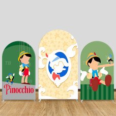 JY689  Pinocchio Cartoon Silhouette Arch Backdrop Cover, Elastic Fabric Arch for Kids Birthday, Fairy Tale Party Decoration