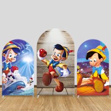 JY689  Pinocchio 3D Adventure Arch Backdrop Cover, Elastic Fabric Arch for Kids Birthday, Movie Themed Party Decoration