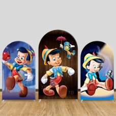 JY689 Pinocchio Jiminy Cricket Arch Backdrop Cover, Elastic Fabric Arch for Kids Birthday, Classic Cartoon Party Decoration