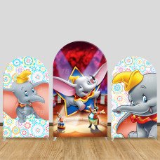 JY692 Dumbo Circus Arch Backdrop Cover, Elastic Fabric Arch for Kids Birthday, Disney Carnival Party Decoration