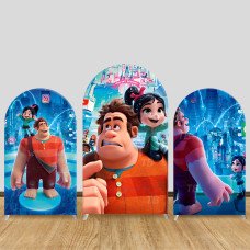 JY698 Wreck-It Ralph Vanellope Arch Backdrop Cover, Elastic Fabric Arch for Kids Birthday, Disney Game Party Decoration