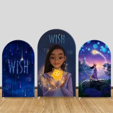 JY699-1 Disney Wish Asha Starry Sky Arch Backdrop Cover, Elastic Fabric Arch for Girls Birthday, Fantasy Party Decoration