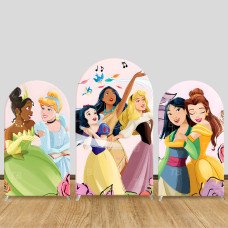 JY708 Disney Princess Watercolor Arch Backdrop Cover, Elastic Fabric Arch for Girls Birthday, Fairy Tale Party Decoration