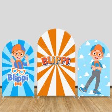 JY734 Blippi Kids Arch Backdrop Cover, Elastic Fabric Arch for Toddler Birthday, Educational Themed Party