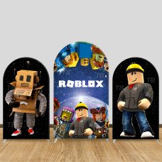 JY736 Roblox Game Arch Backdrop Cover, Elastic Fabric Arch for Kids Birthday, Gamer Themed Party Decoration