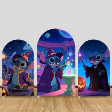 JY773  Stitch Magic Wizard Lab Arch Backdrop Cover, Elastic Fabric Arch for Kids Halloween, Witch Themed Party