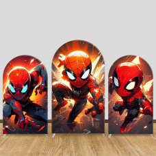 JY791 Spider-Man Cool Anime Arch Backdrop Cover, Elastic Fabric Arch for Boys Birthday, Superhero Party Decoration