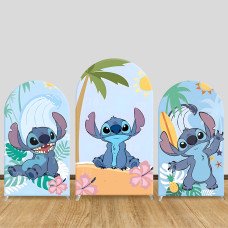 JY804 Stitch Summer Beach Surf Arch Backdrop Cover, Elastic Fabric Arch for Kids Birthday, Hawaiian Themed Party