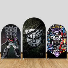 JY859 Transformers Decepticons Megatron Collection Arch Backdrop Cover, Elastic Fabric Arch for Boys Birthday, Robot Villain Party
