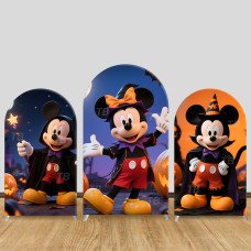 JY884 Halloween Mickey Mouse Magic Wizard Arch Backdrop Cover, Elastic Fabric Arch for Kids Halloween, Spooky Magical Party