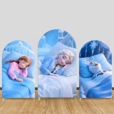 JY886 Frozen Elsa Anna Olaf Sleep Arch Backdrop Cover, Elastic Fabric Arch for Girls Bedroom, Nursery Decoration