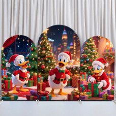 JY899 Donald Duck Christmas Unboxing Gift Arch Backdrop Cover, Elastic Fabric Arch for Christmas Party, Festive Decoration