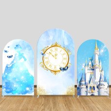 JY940 Lilo & Stitch Happy Birthday Arch Backdrop Cover, Elastic Fabric Arch for Kids Birthday, Colorful Party Decoration