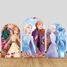 JY957 Frozen Elsa Anna Autumn with Water Nokk Arch Backdrop Cover, Elastic Fabric Arch for Girls Birthday, Enchanted Party Decoration