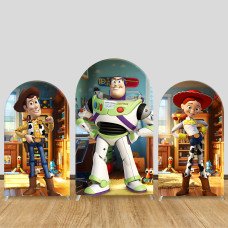 JY995 Toy Story Andy's Room Arch Backdrop Cover, Elastic Fabric Arch for Kids Birthday, Cowboy & Space Party Decoration